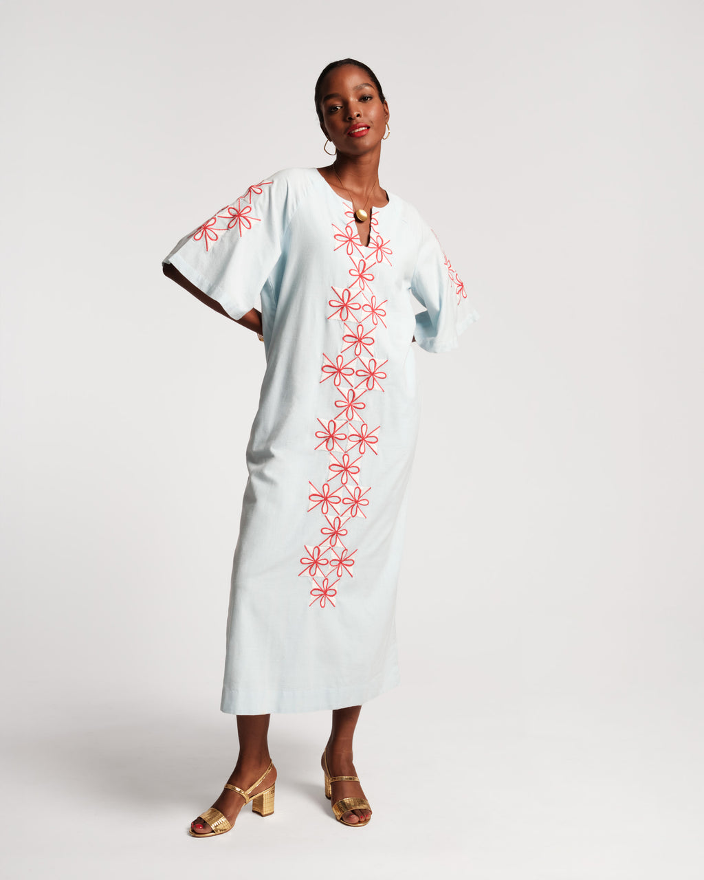 Blue and white caftan fashion