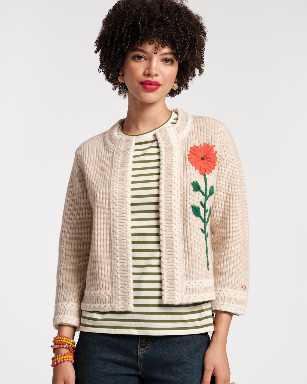 Border Flower Cardigan Frances Valentine