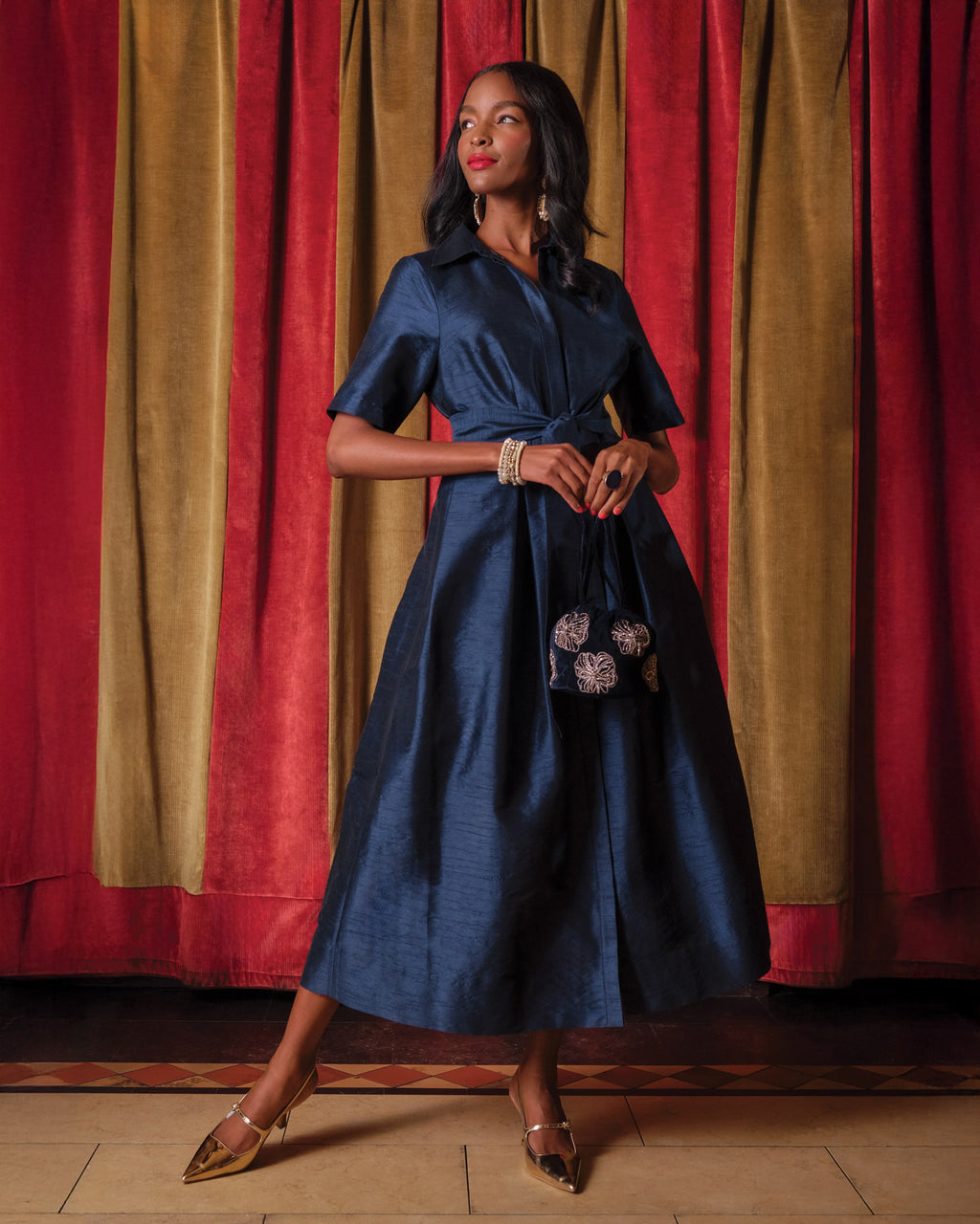 新品！アウディーレ　French chic blouse(Navy) French chic blouse(Navy) – Audire