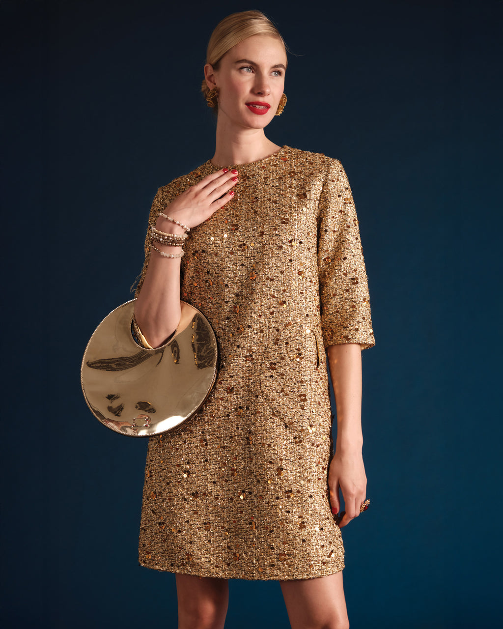 Mod Sequin Dress - Gold Frances Valentine Mod Sequin Dress - Gold Frances Valentine