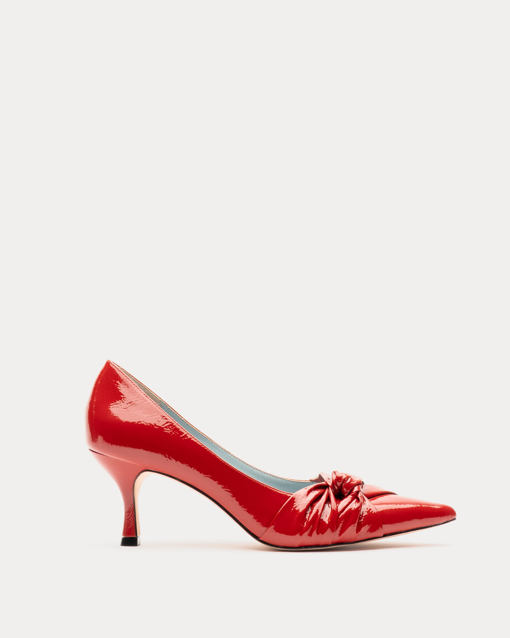 Red kitten heel court on sale shoes