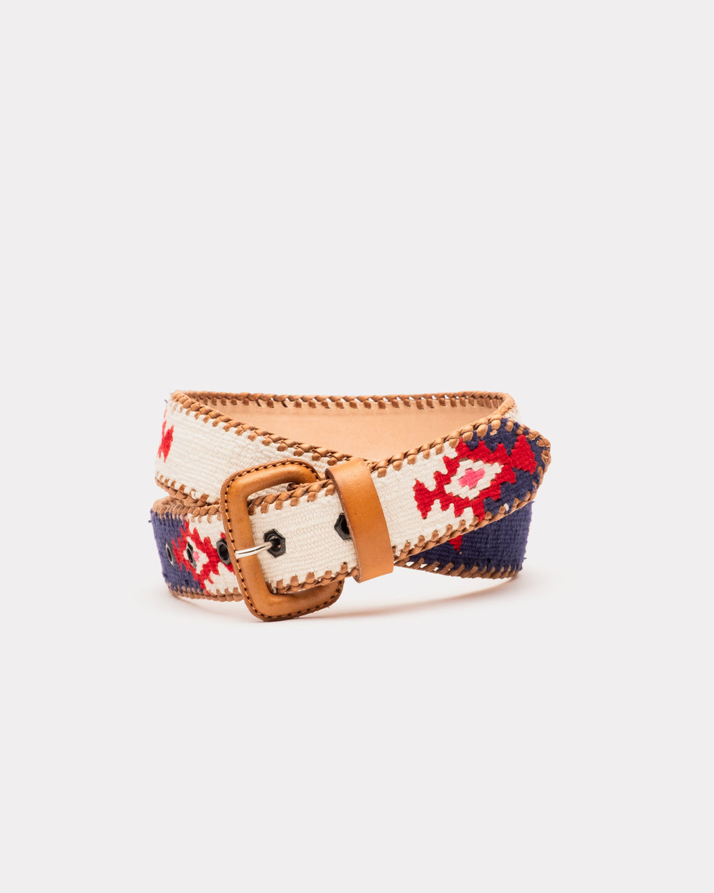 Handwoven Guatemalan Leather Belt - Oyster – Frances Valentine
