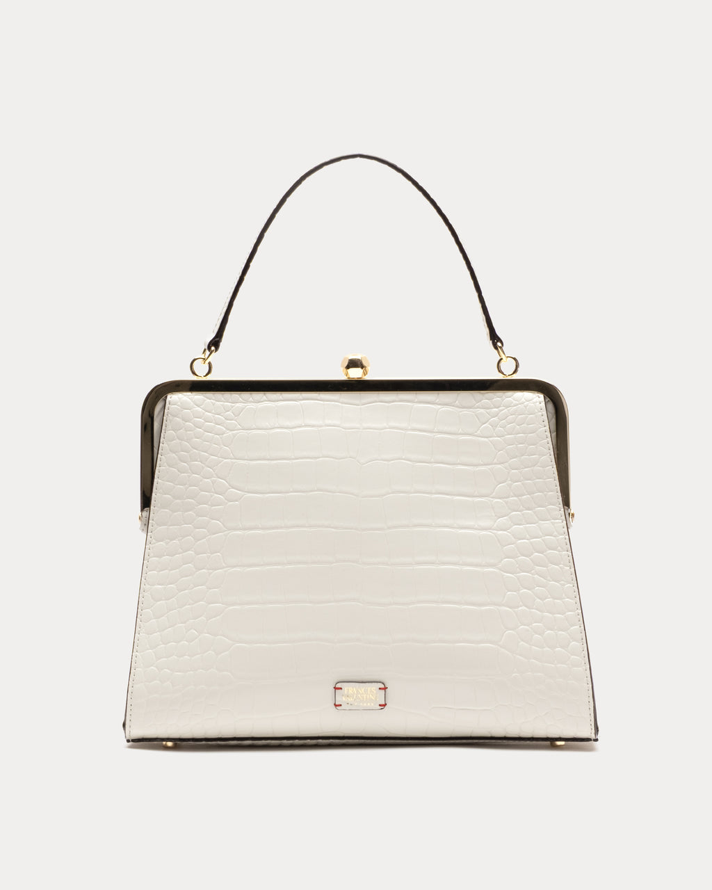 Jackie Frame Bag - Croc Emboss Leather Oyster – Frances Valentine