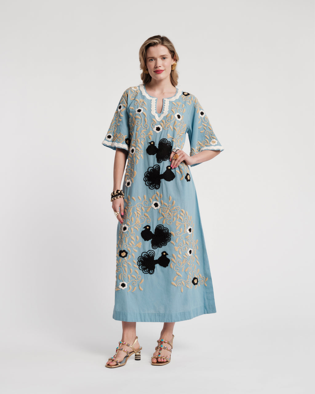 Frances Valentine Women's Peacock Caftan - Blue