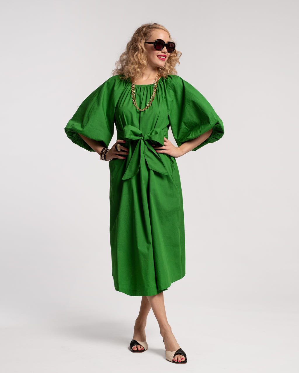 Green Frances Dress – Valentine Midi Bliss