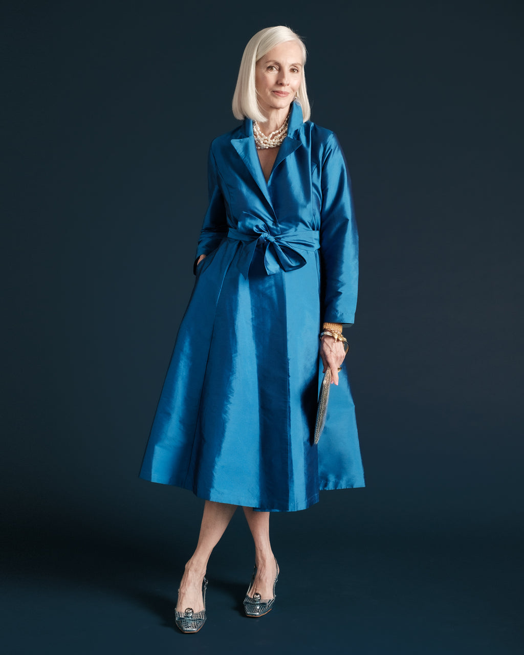 Lucille Wrap Dress Cobalt | Frances Valentine