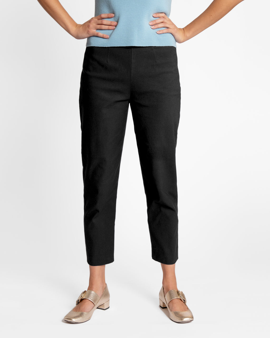 Everlane, Pants & Jumpsuits, Everlane Black Sidezip Stretch Cotton Crop  Pants