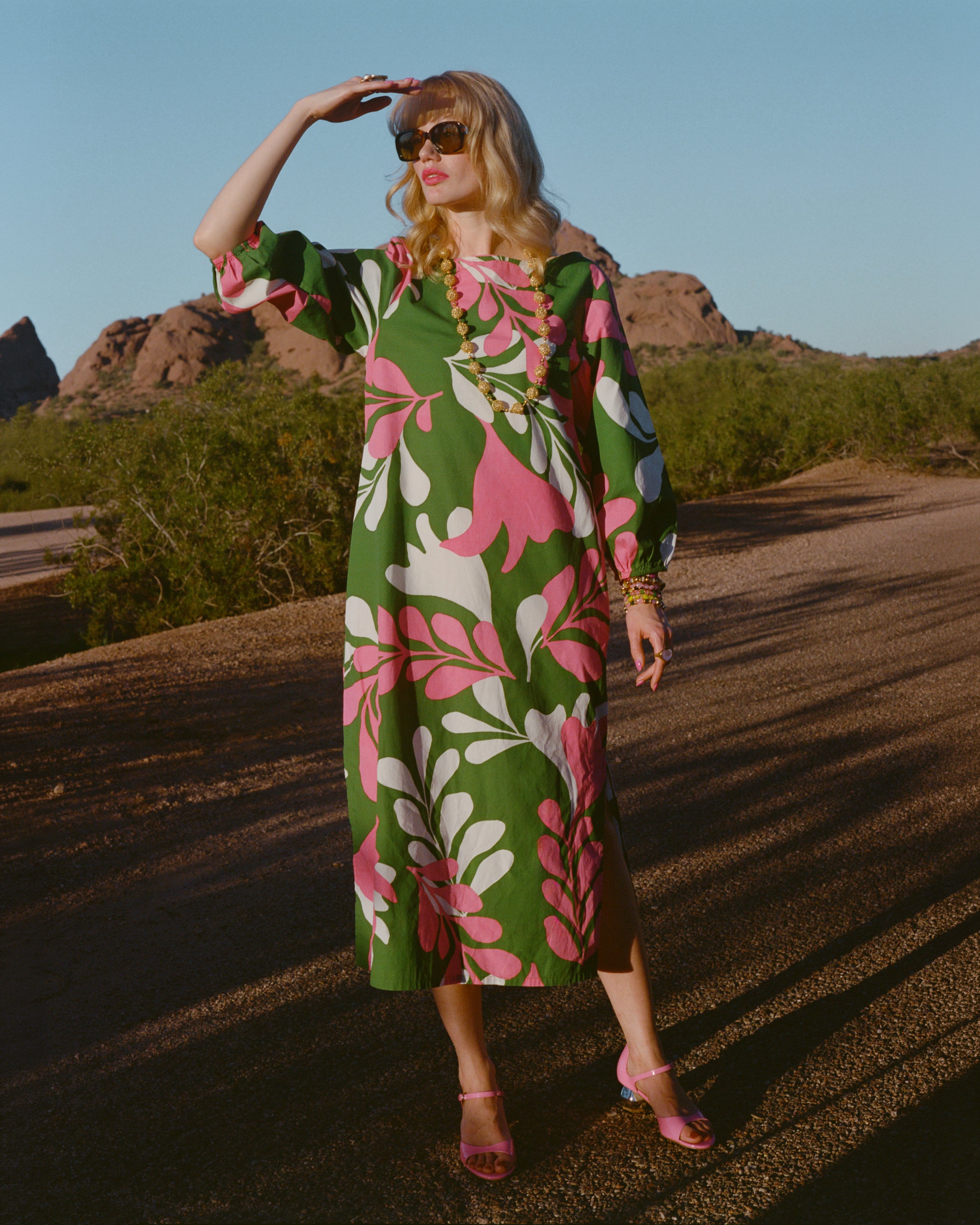 Minnow Maxi Dress - Mid-Century Palm – Frances Valentine