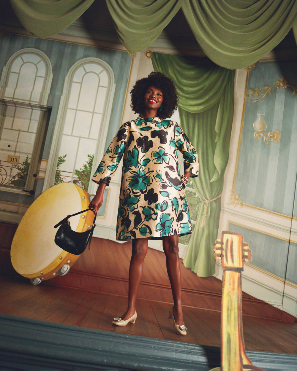 Diplomat Mini Dress - Abstract Meadow Dresses Frances Valentine