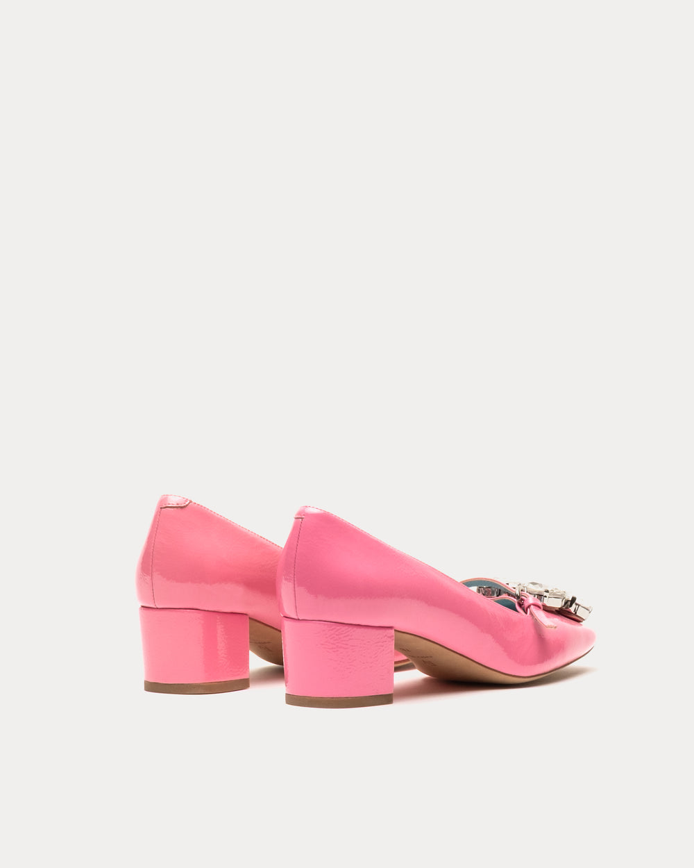 Josephine Heel - Crinkled Leather Pink - Frances Valentine