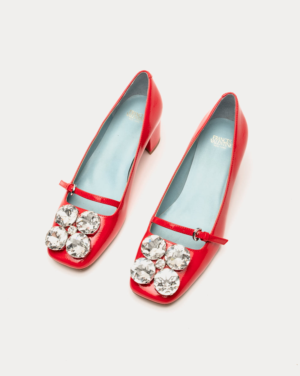 Josephine Heel - Crinkled Leather Red - Frances Valentine