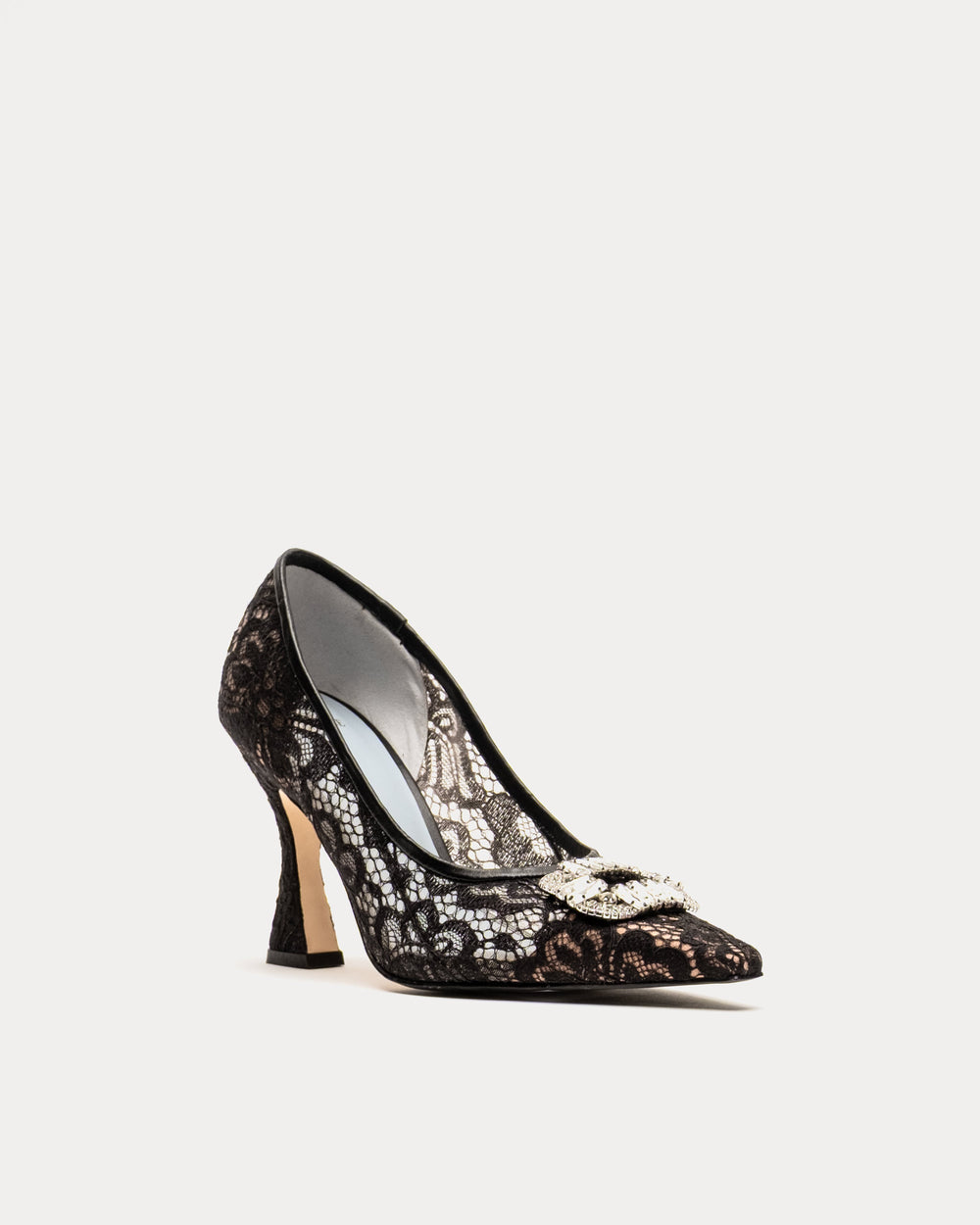 Lydia Heel - Swiss Lace Black - Frances Valentine