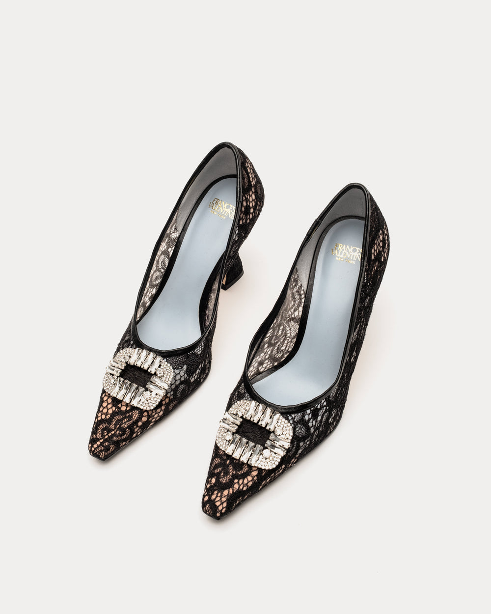 Lydia Heel - Swiss Lace Black - Frances Valentine
