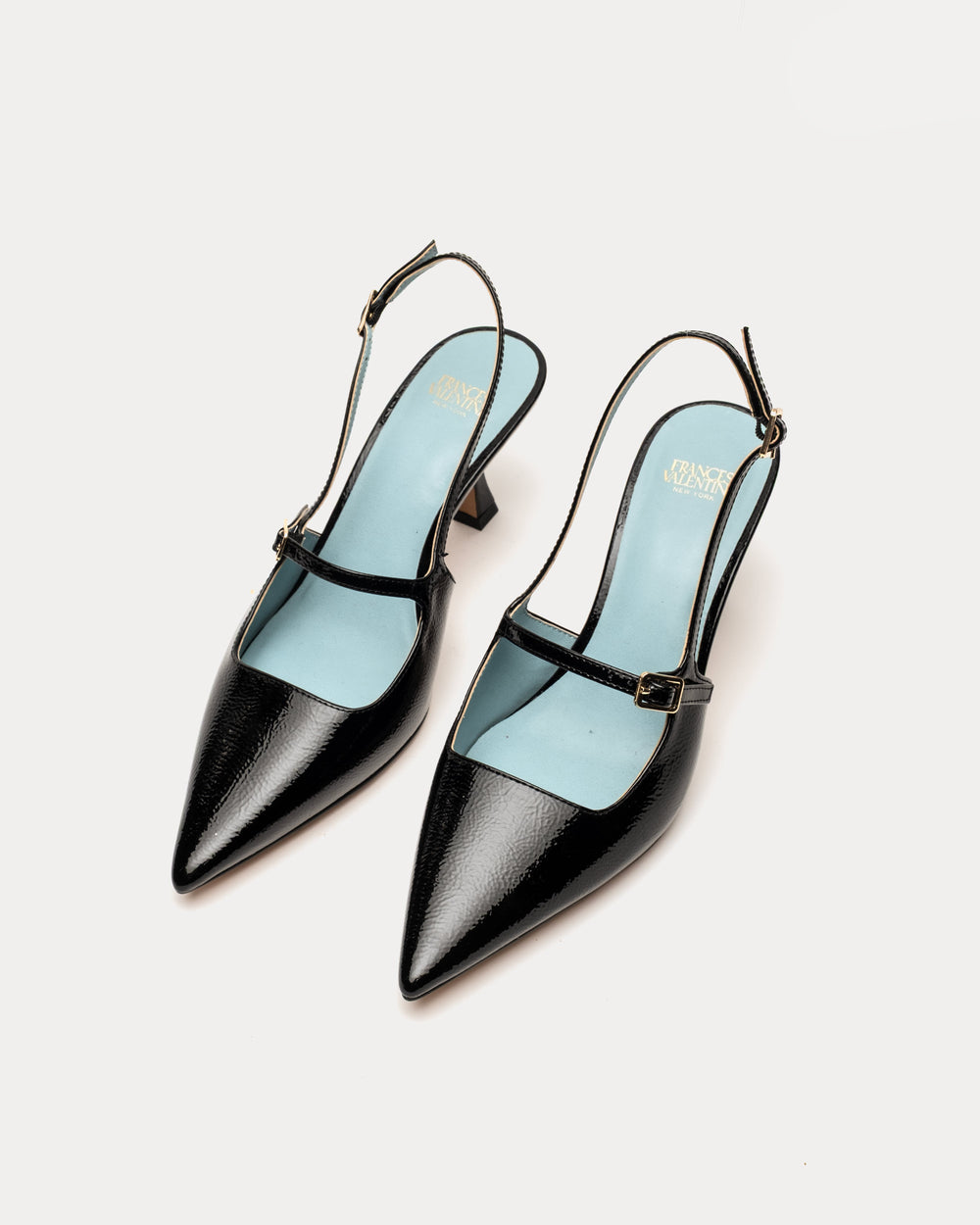 Vivi Pump - Crinkled Leather Black - Frances Valentine