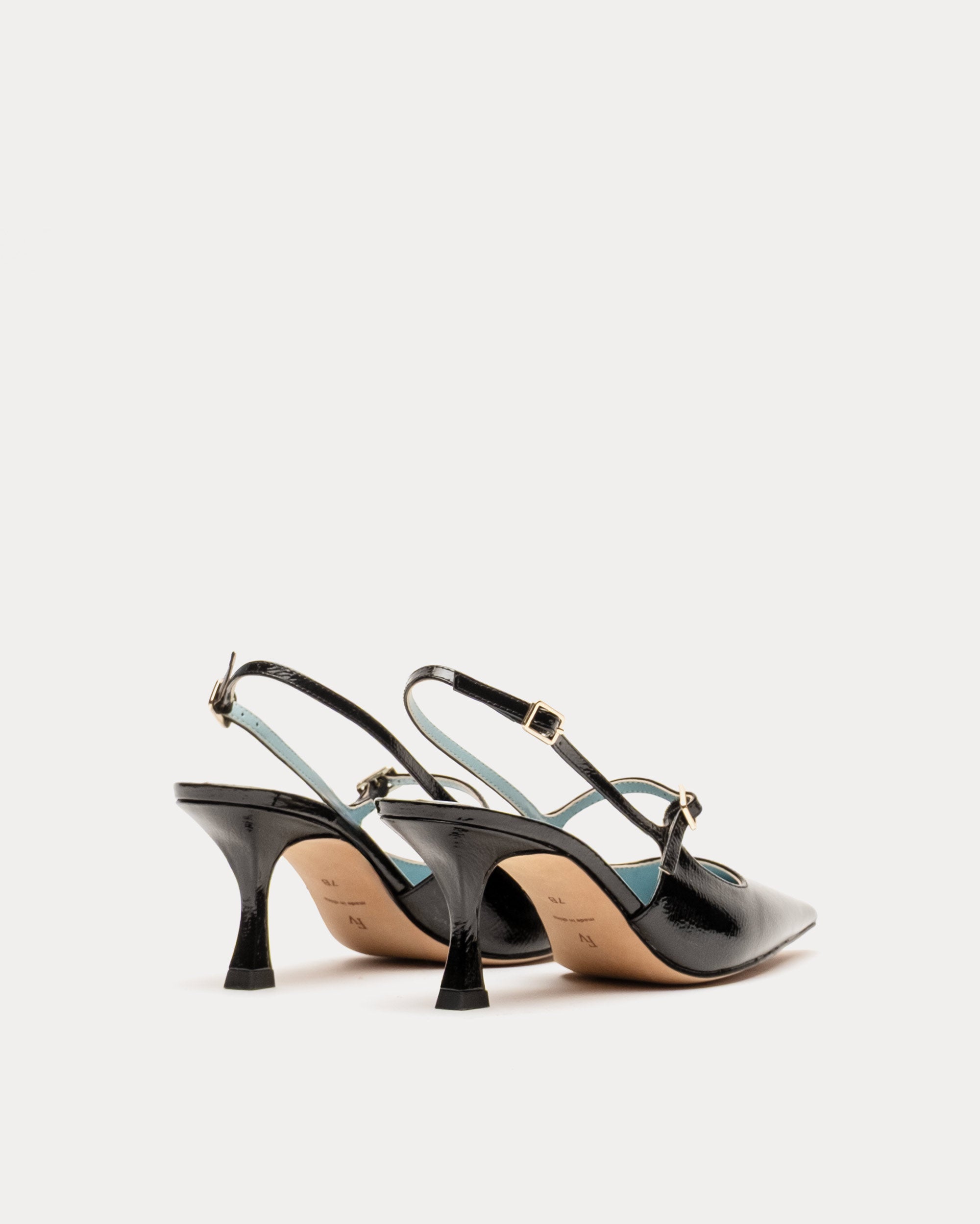 Vivi Pump - Crinkled Leather Black – Frances Valentine