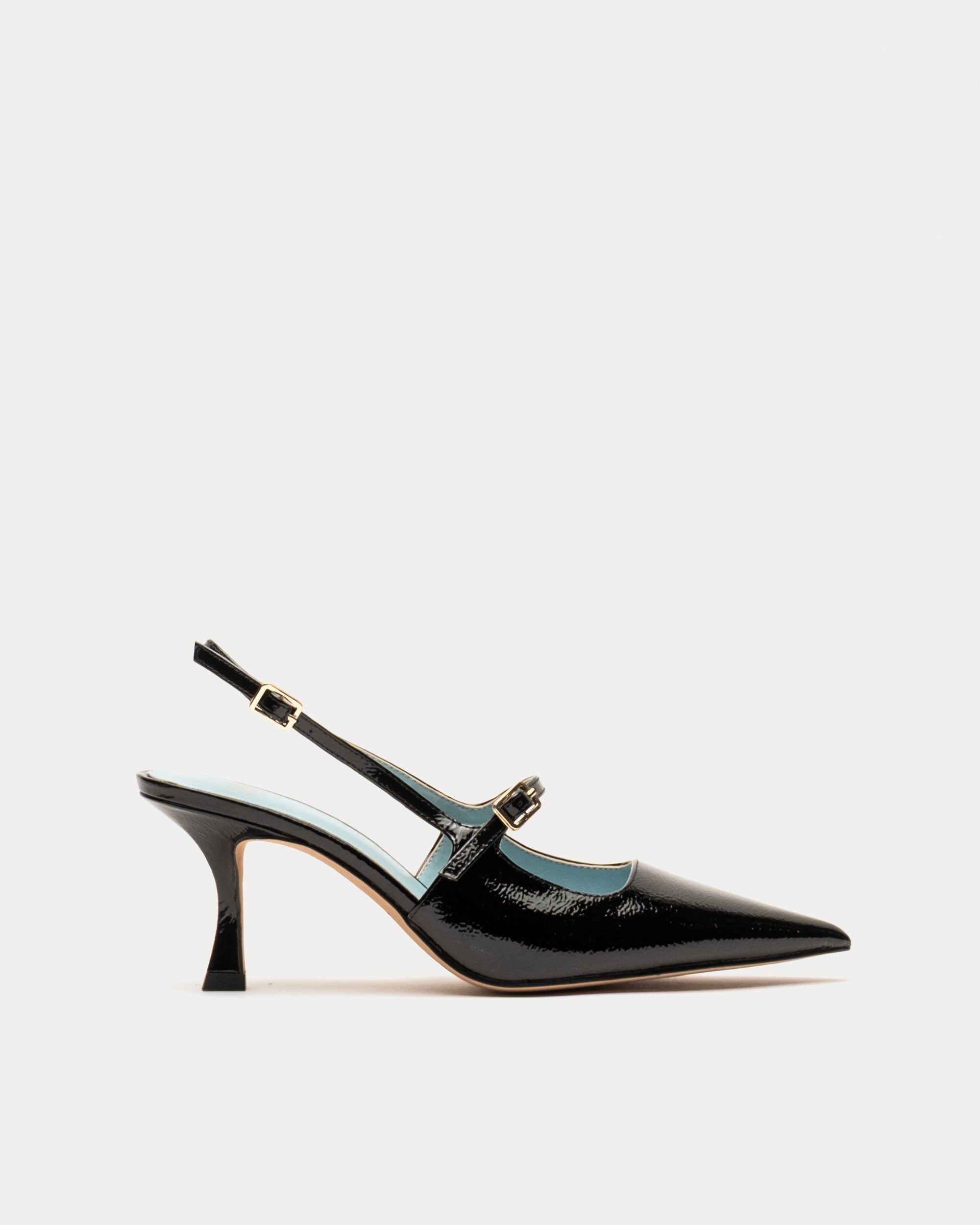 【キャルビィ】 Vivi Pump - Crinkled Leather Black – Frances Valentine