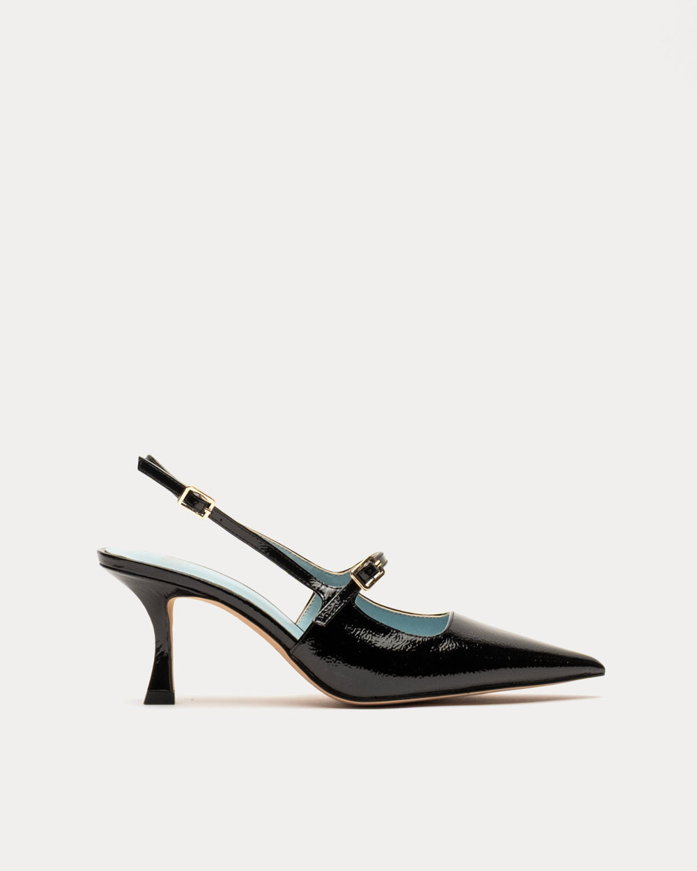 Vivi Pump - Crinkled Leather Black - Frances Valentine