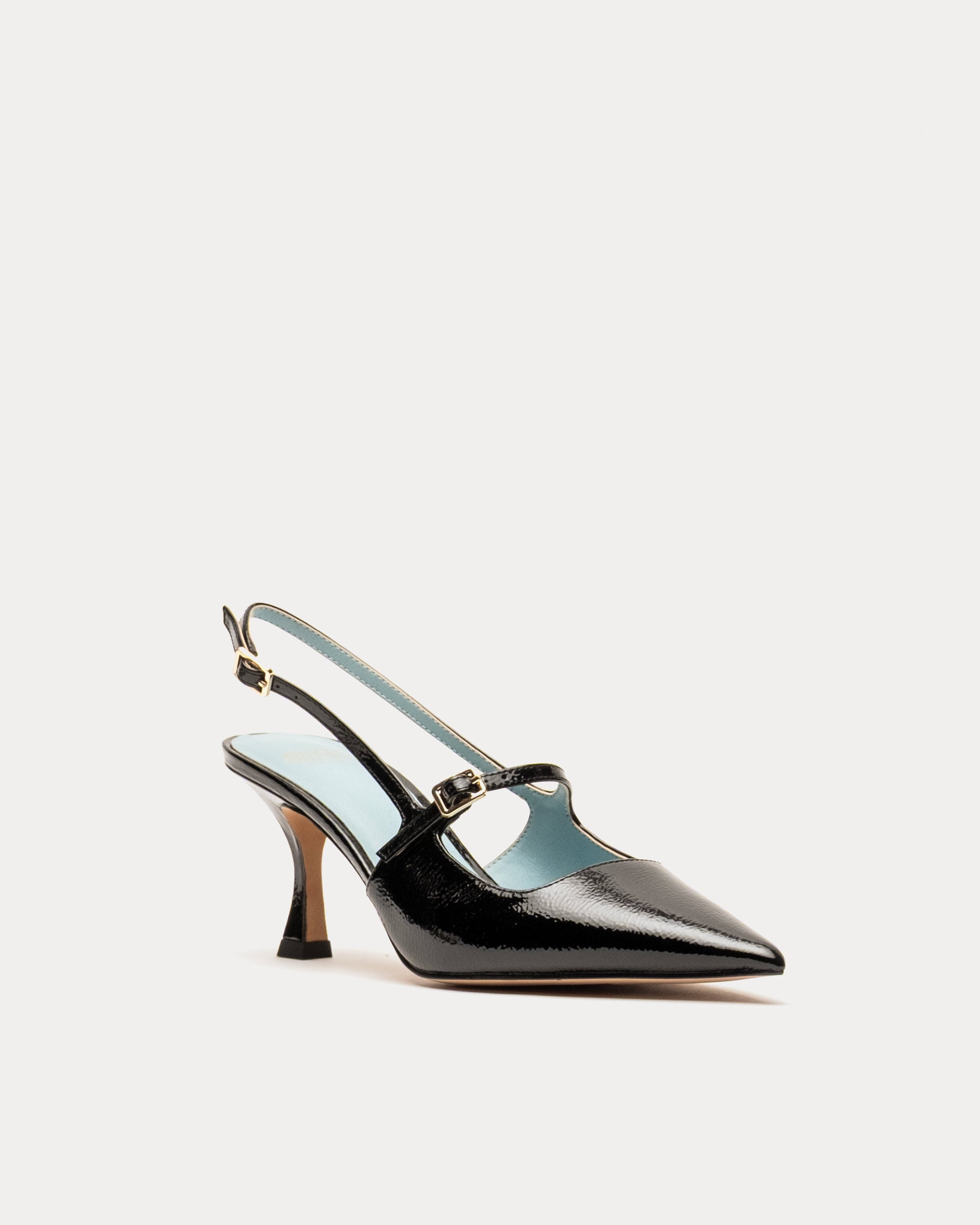 Vivi Pump - Crinkled Leather Black – Frances Valentine