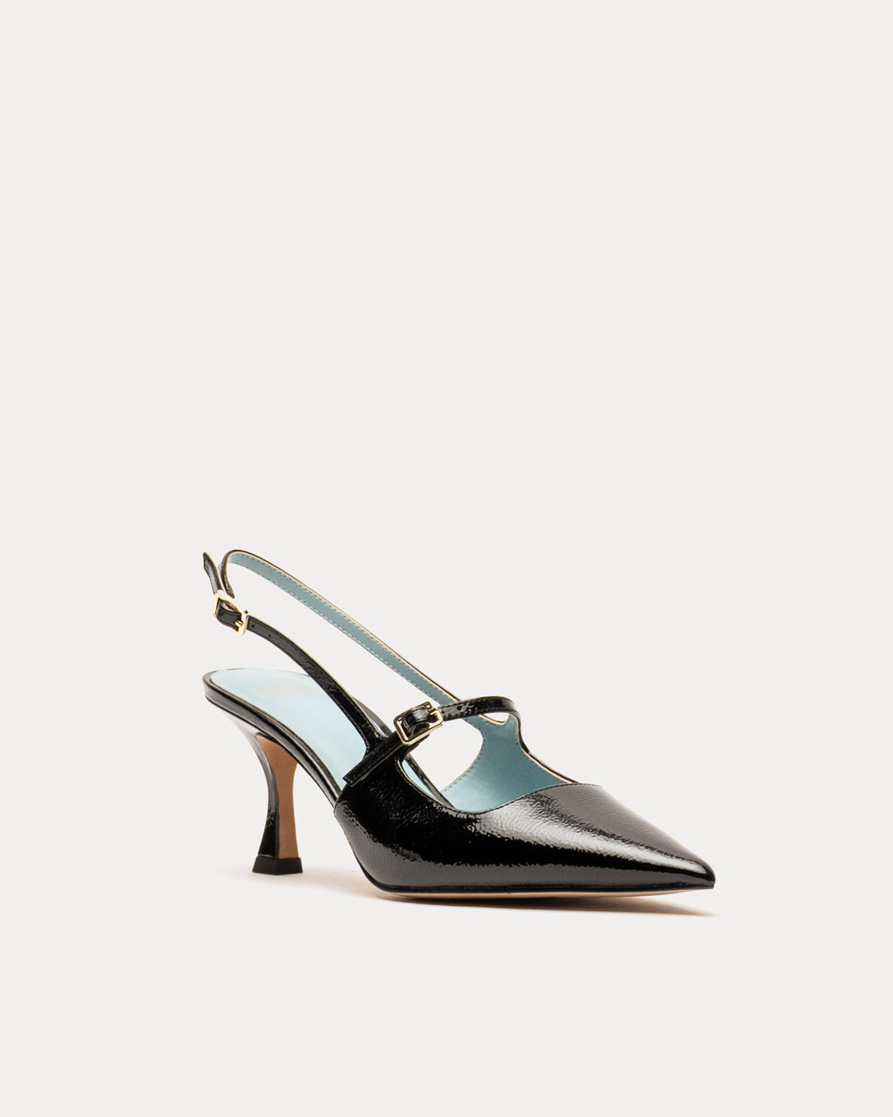 Vivi Pump - Crinkled Leather Black - Frances Valentine