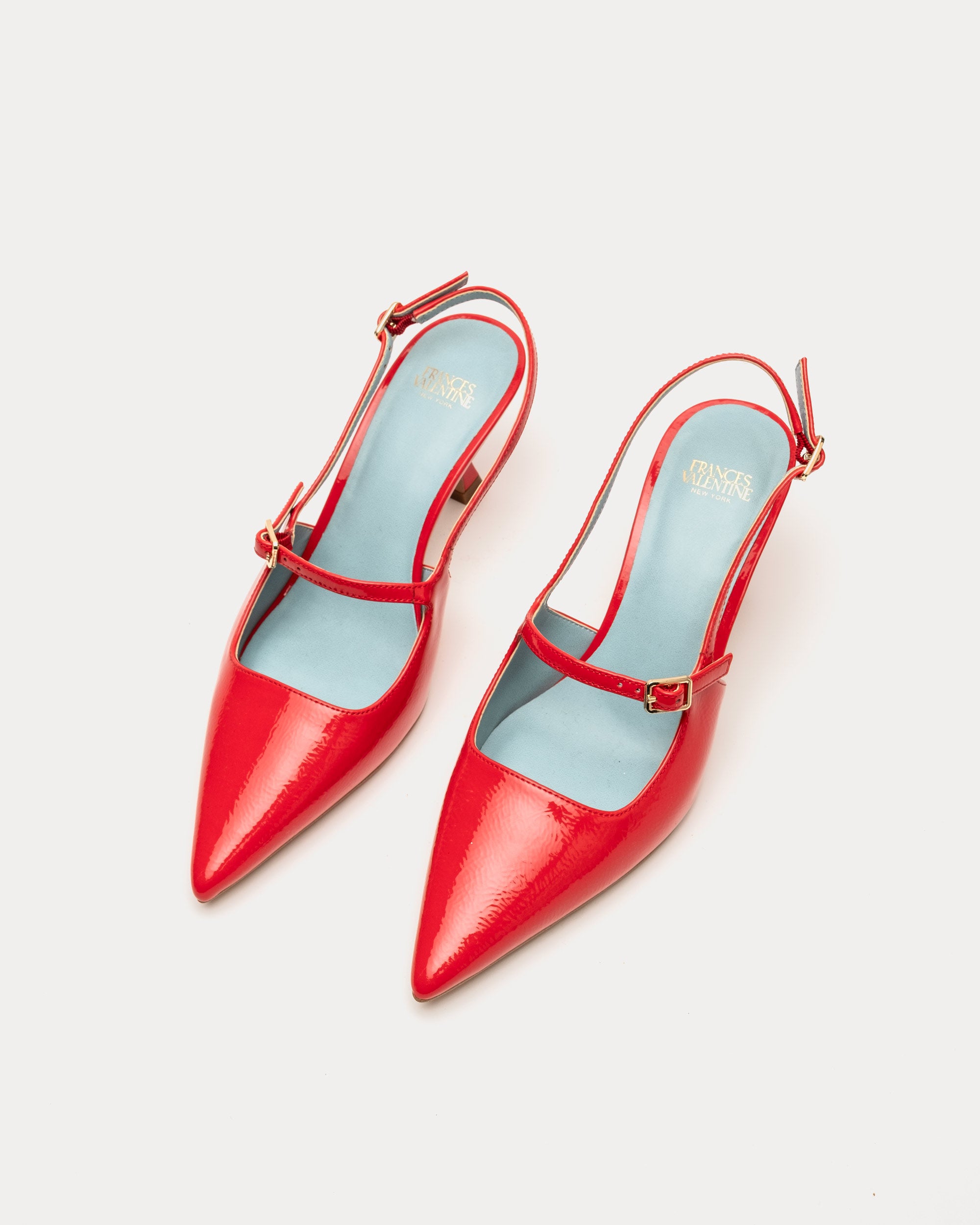 アンヴァレリーデュポン　Anne Valerie Dupond 牛　バッファロー Vivi Pump - Crinkled Leather Geranium – Frances Valentine