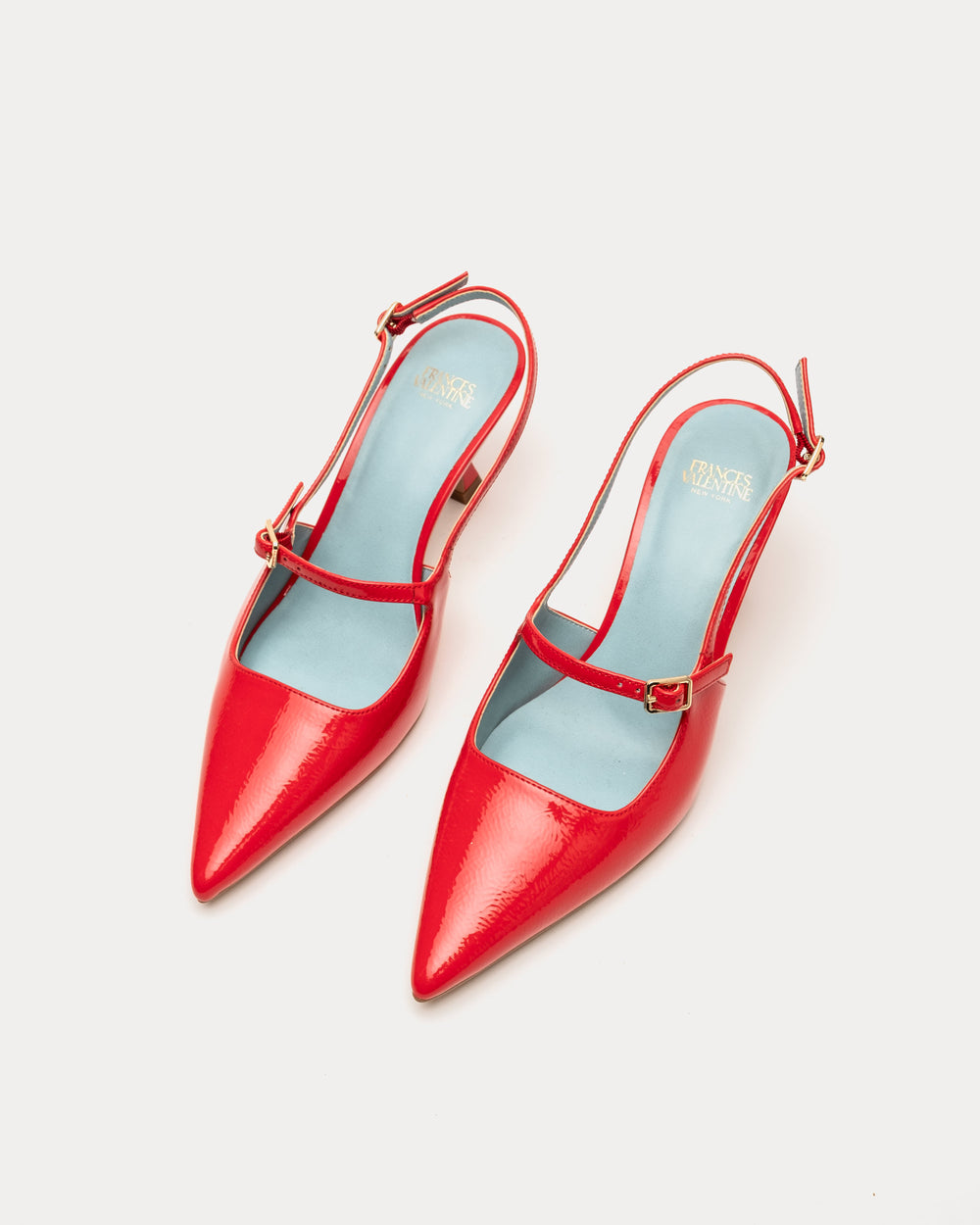 Vivi Pump - Crinkled Leather Geranium - Frances Valentine