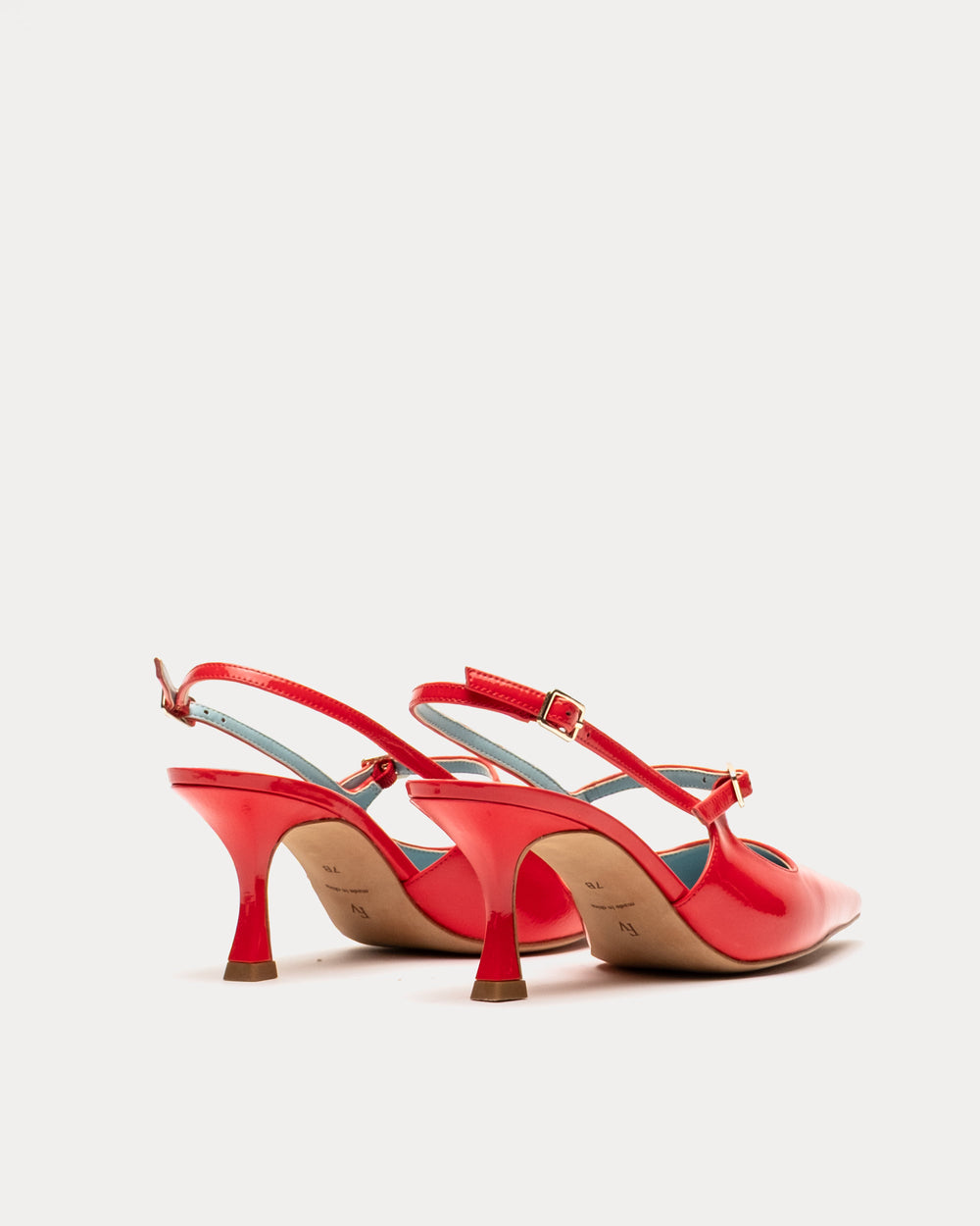 Vivi Pump - Crinkled Leather Geranium - Frances Valentine