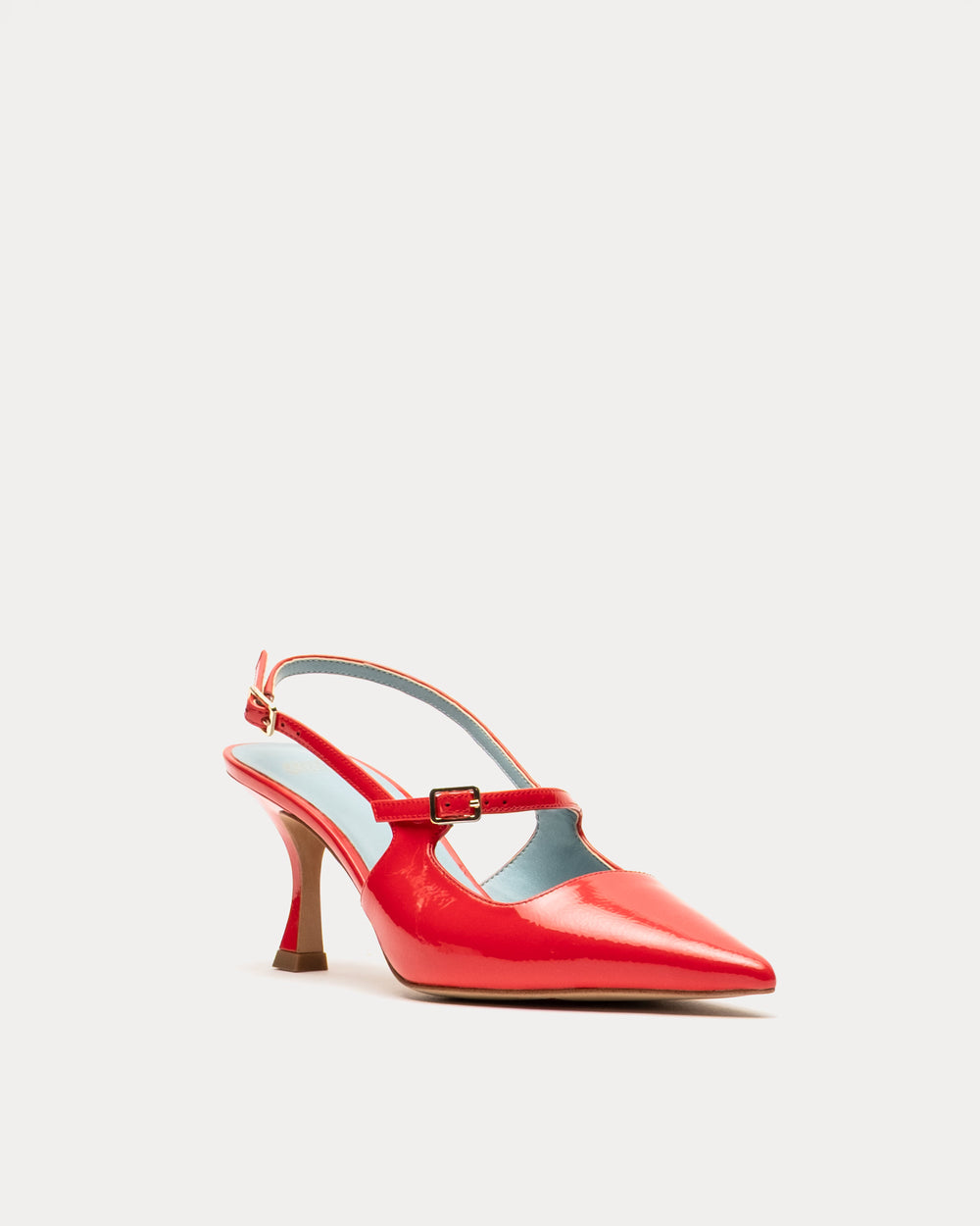 Vivi Pump - Crinkled Leather Geranium - Frances Valentine