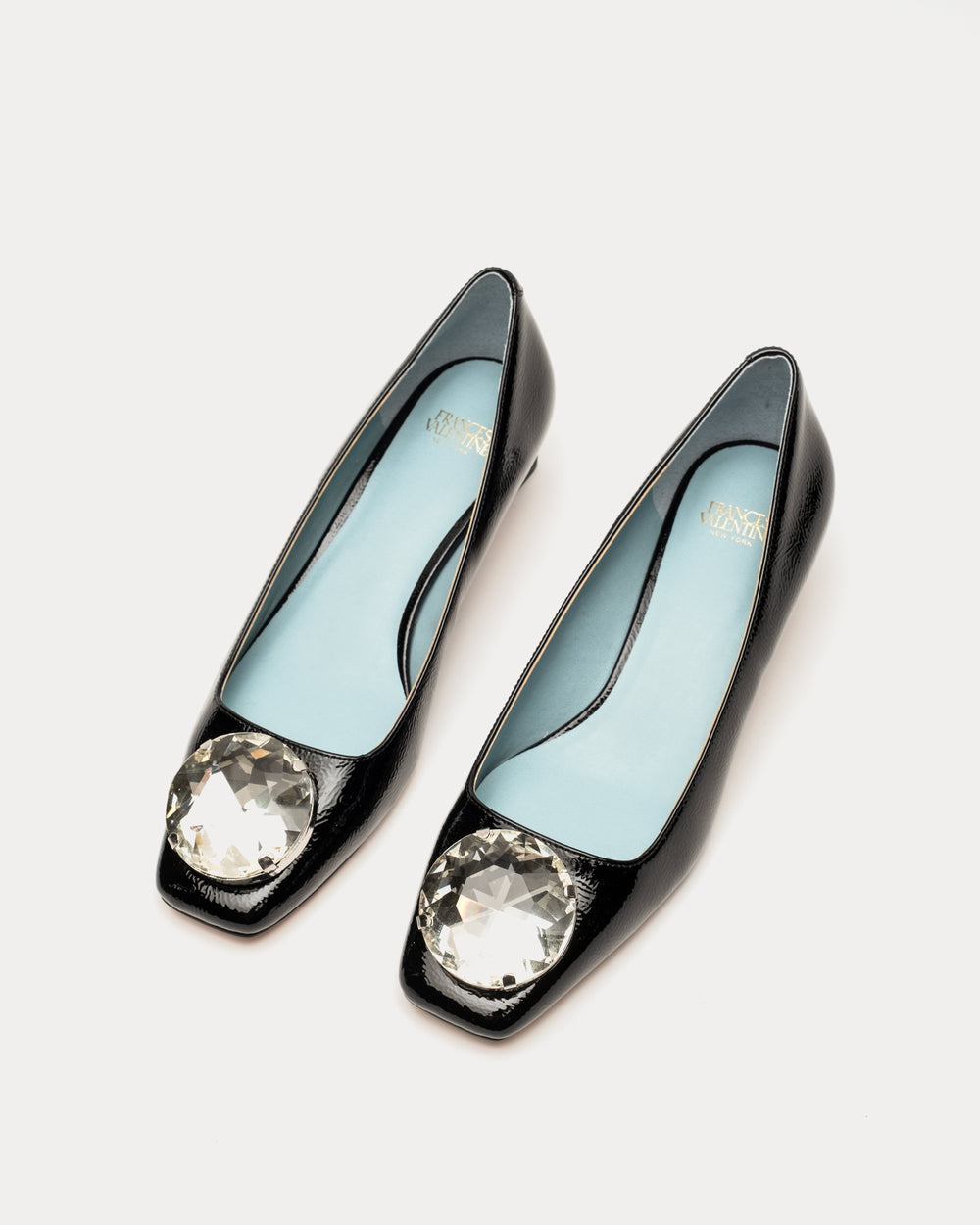 Mary Mod Heel - Crinkled Leather Black - Frances Valentine