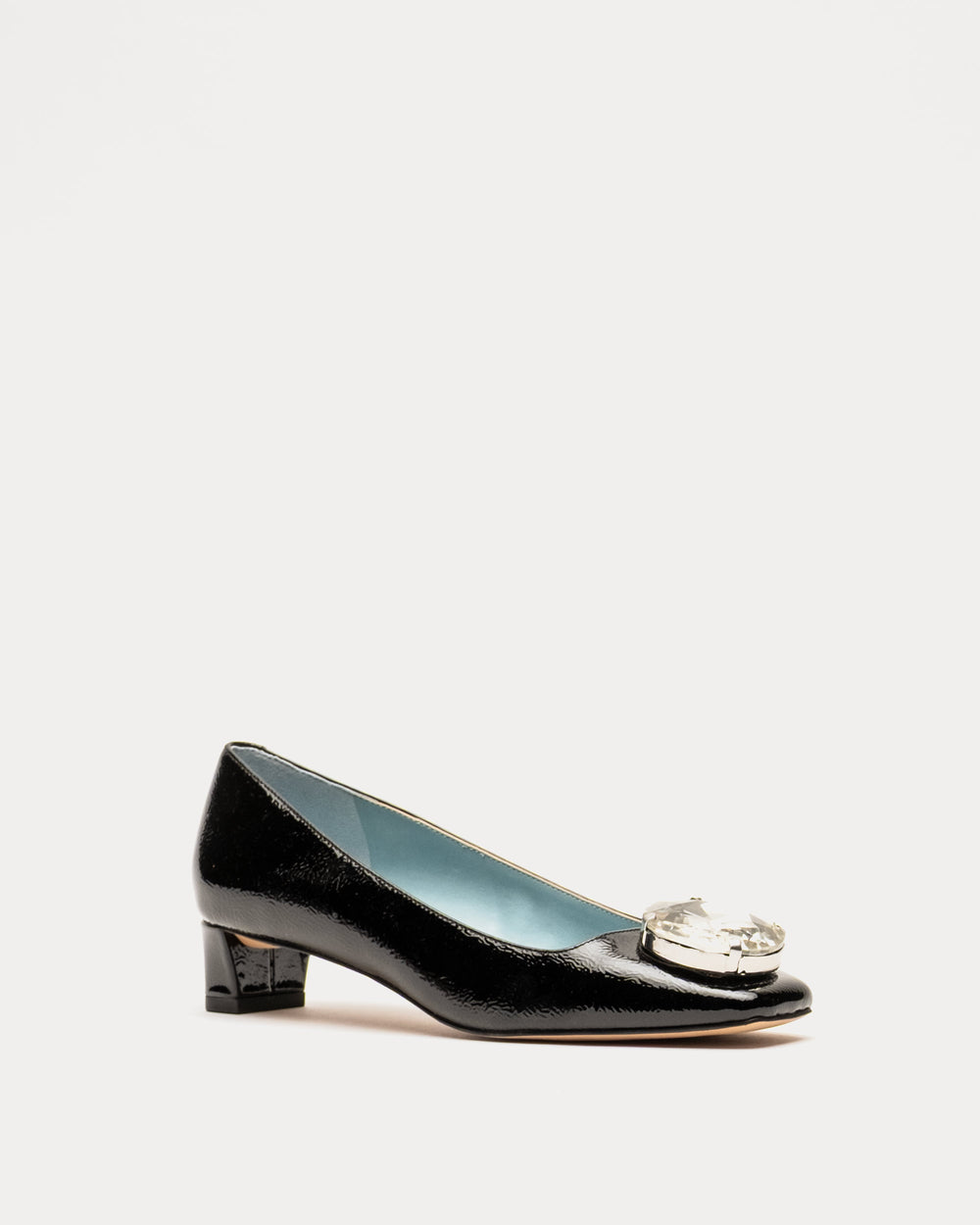 Mary Mod Heel - Crinkled Leather Black - Frances Valentine