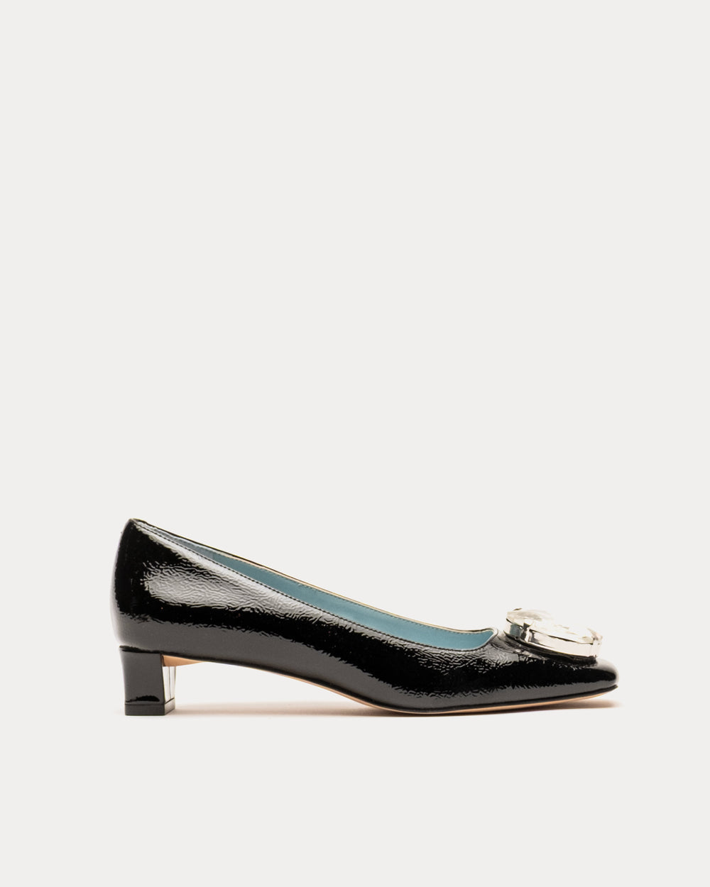 Mary Mod Heel - Crinkled Leather Black - Frances Valentine