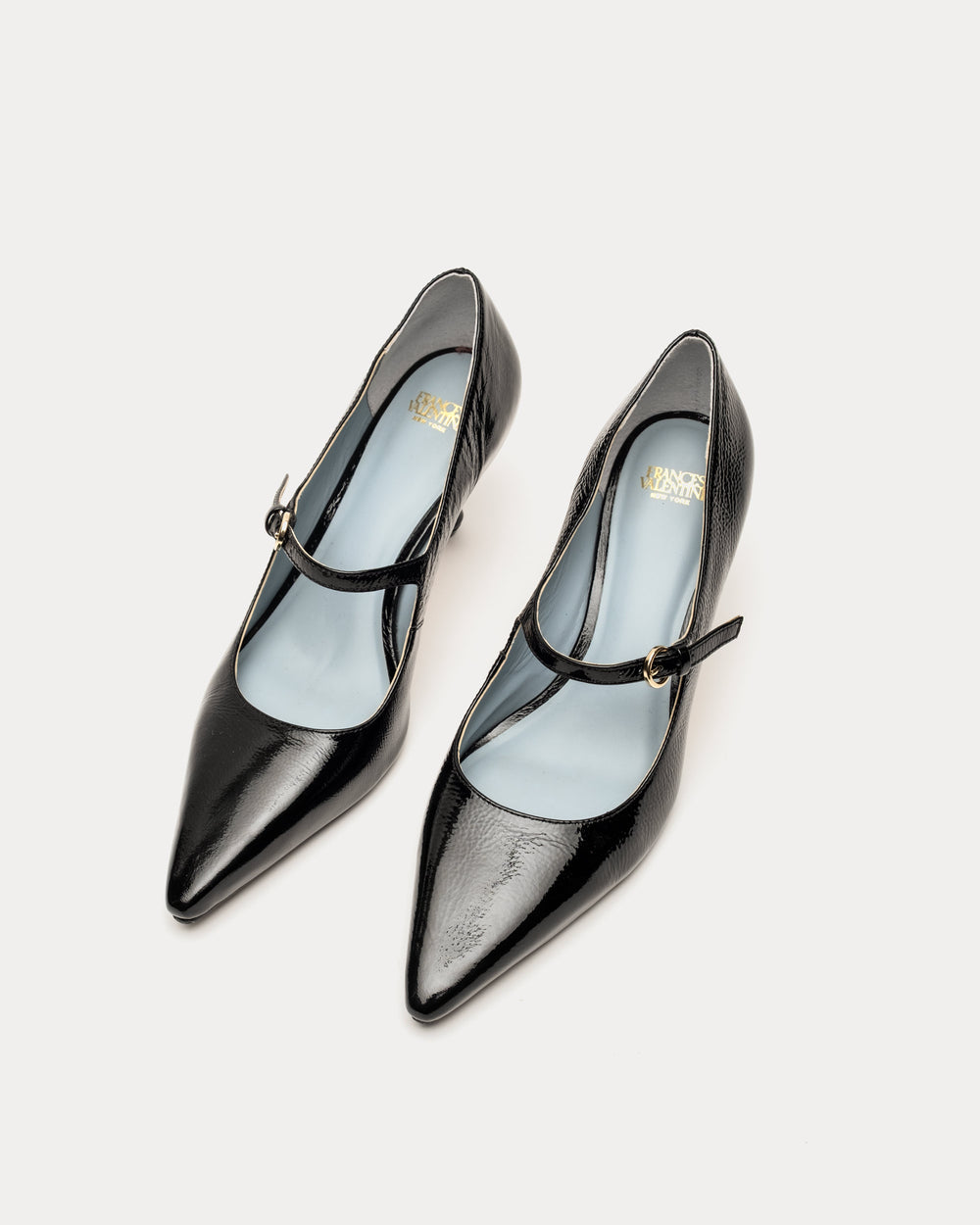 Naomi Pump - Crinkled Leather Black - Frances Valentine