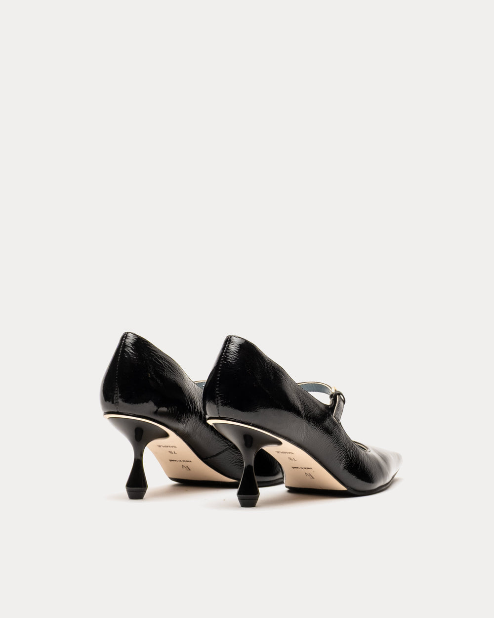 Naomi Pump - Crinkled Leather Black - Frances Valentine