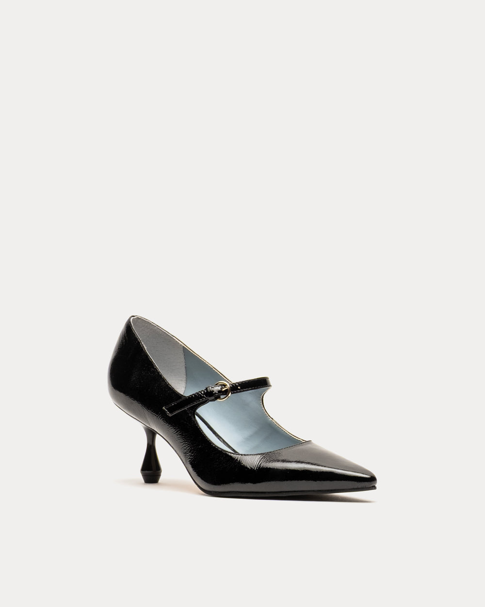 Naomi Pump - Crinkled Leather Black - Frances Valentine
