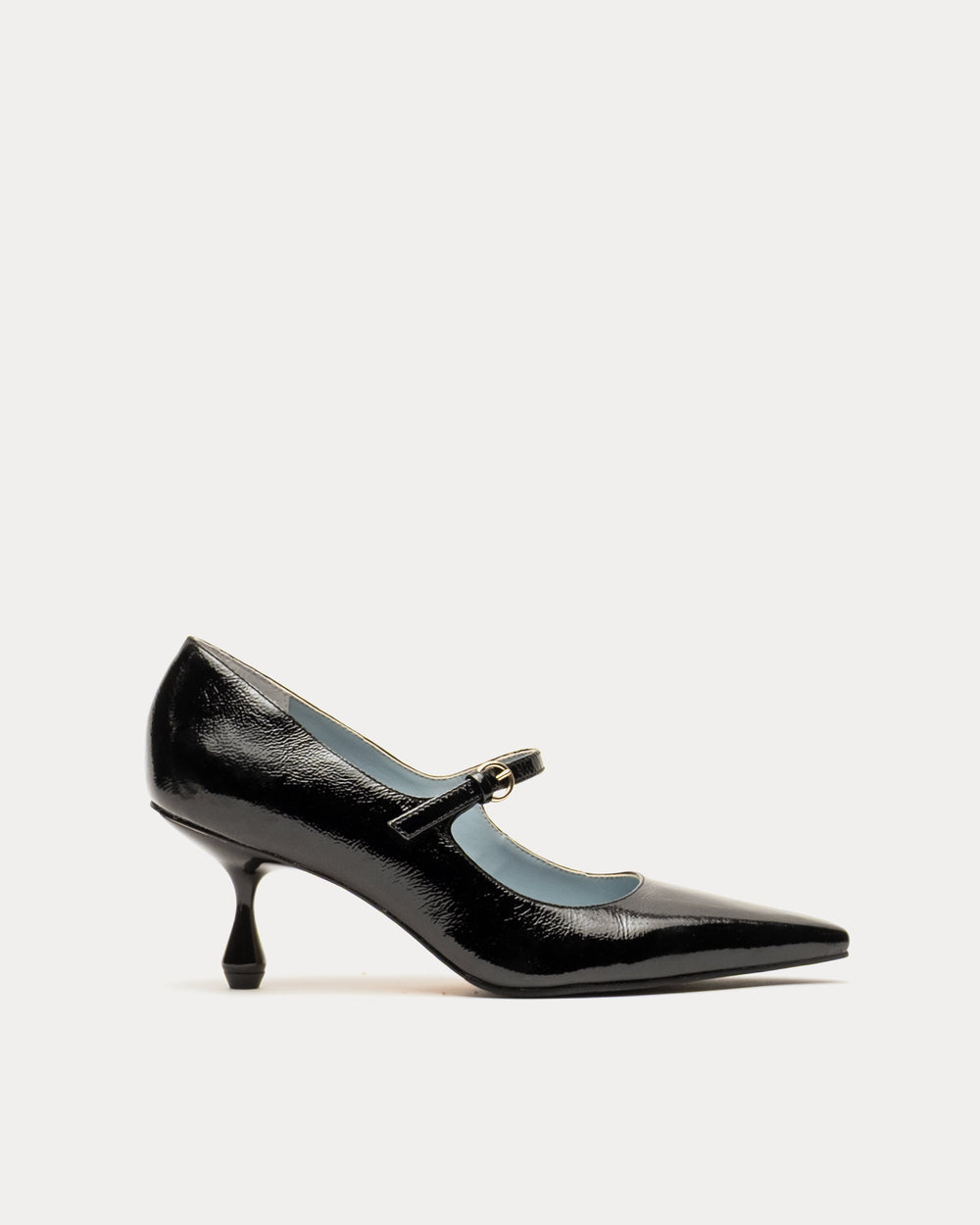 Naomi Pump - Crinkled Leather Black - Frances Valentine
