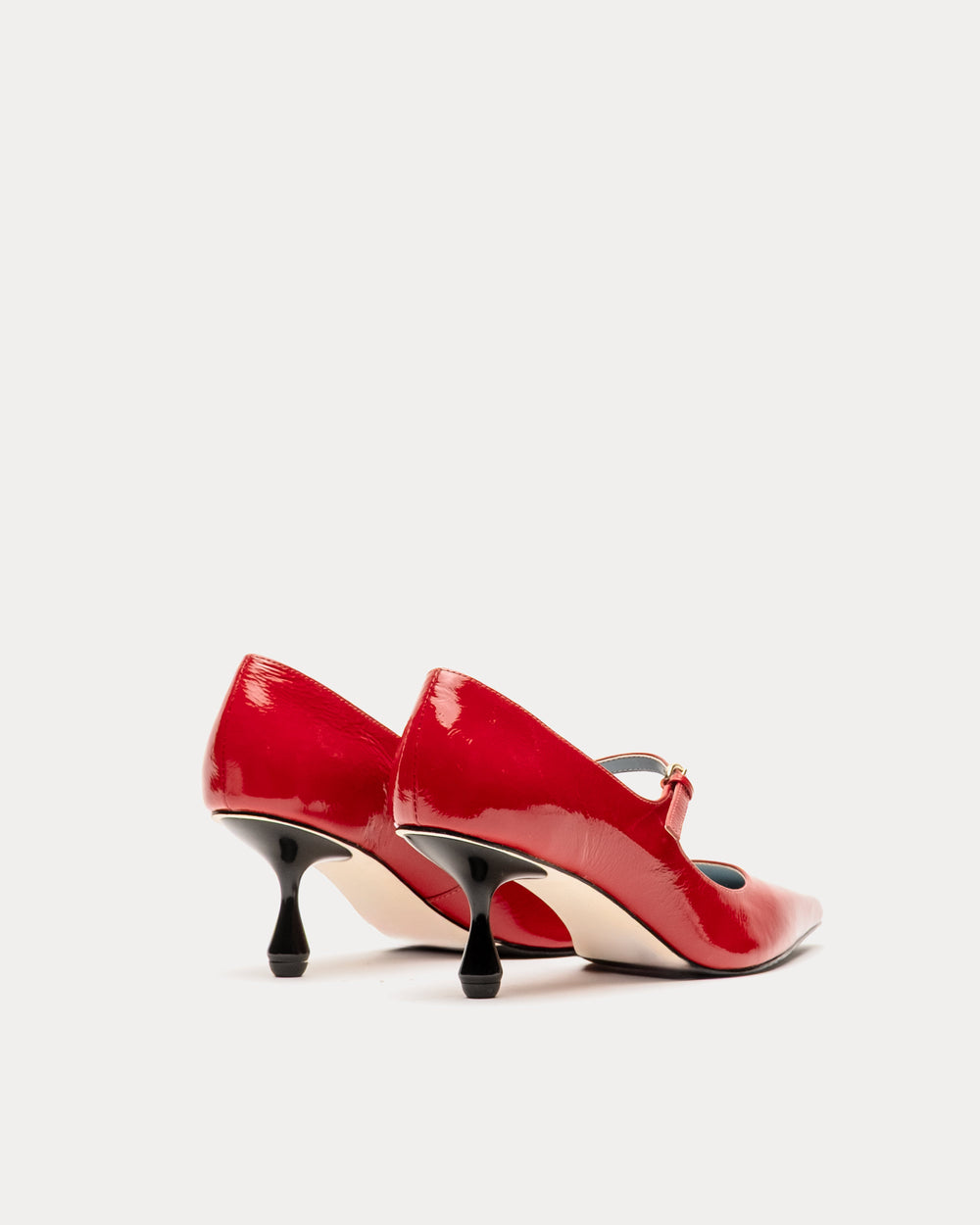 Naomi Pump - Crinkled Leather Red - Frances Valentine