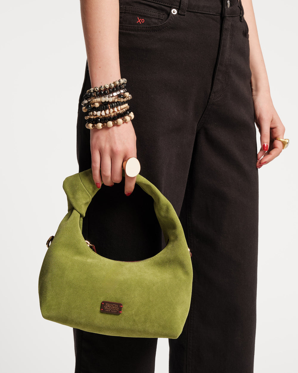 Tinsley Mini Hobo Knot Bag - Suede - Frances Valentine