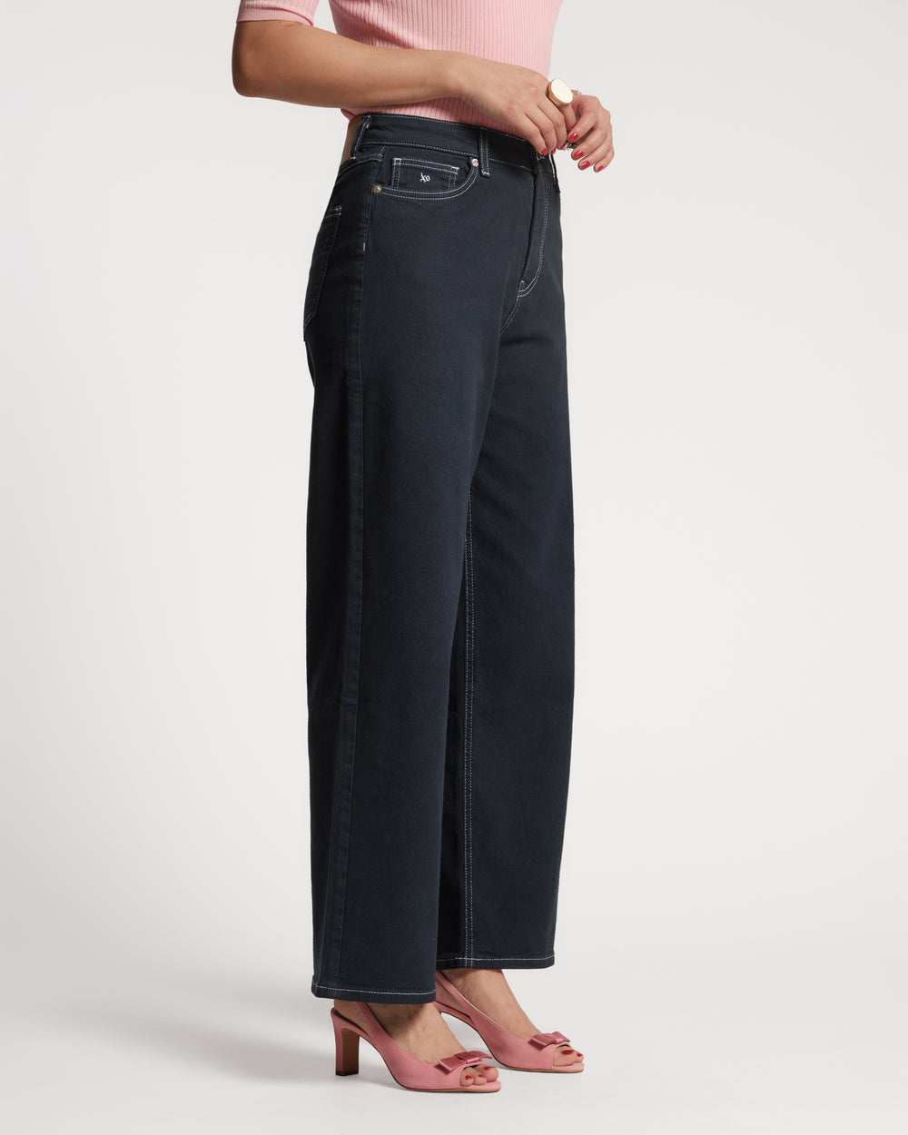 Ace Jean Solid Denim Cotton Indigo Frances Valentine