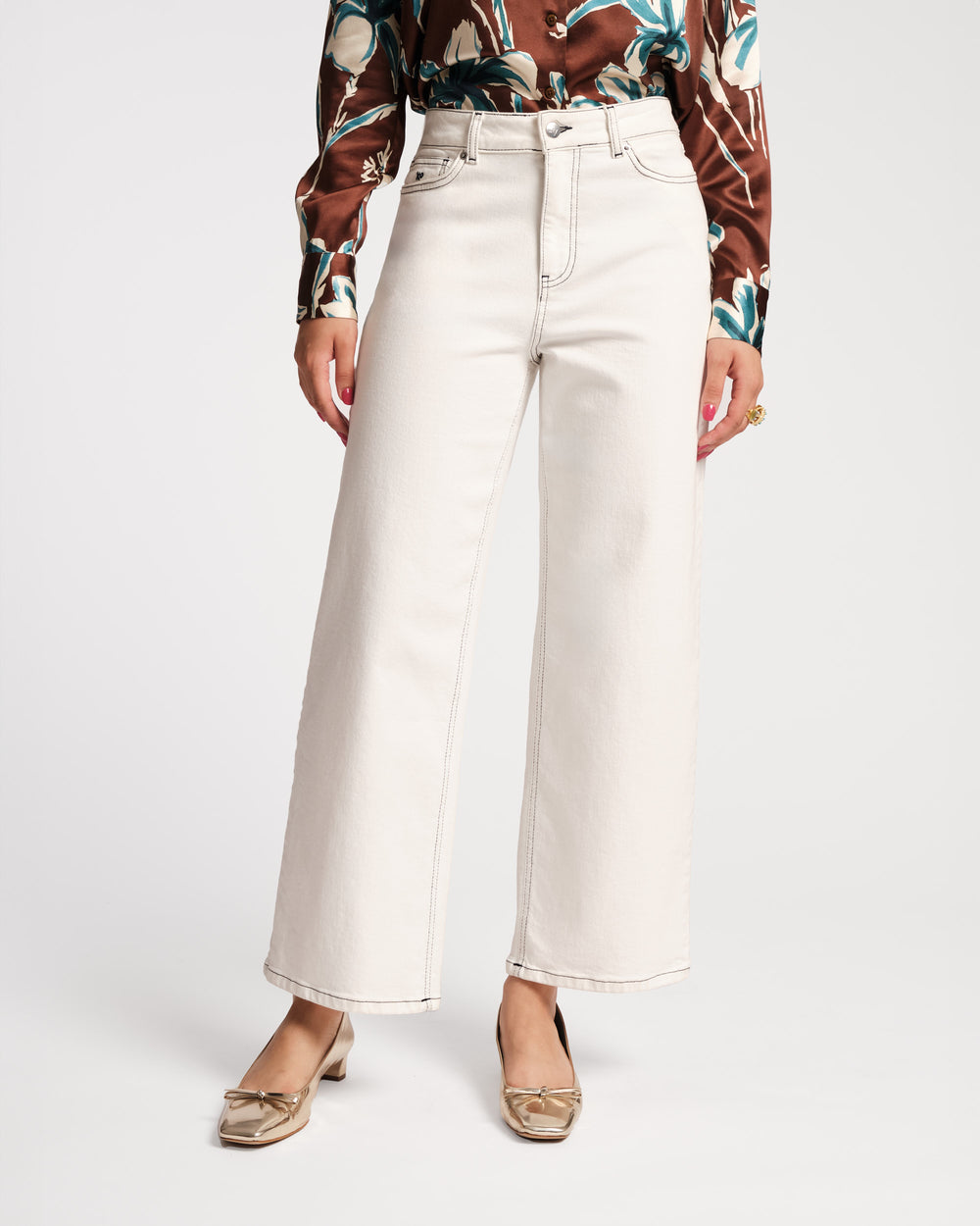 Ace Jean Stretch Denim - White - Frances Valentine