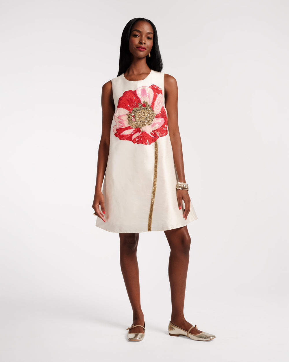 Alice Shift Dress - Paradise Poppy Oyster - Frances Valentine