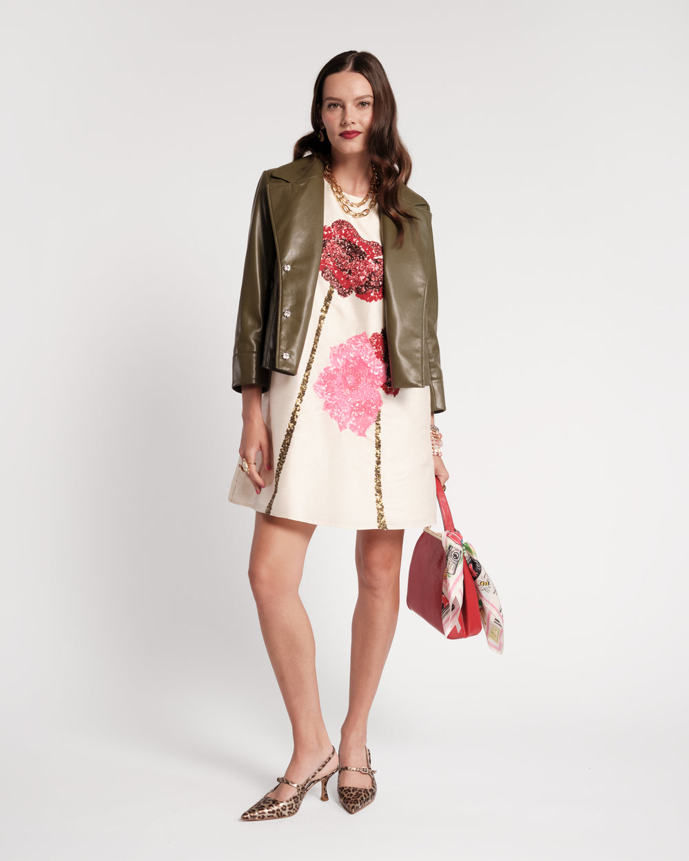 Alice Shift Dress - Oyster Poppy Dresses Frances Valentine