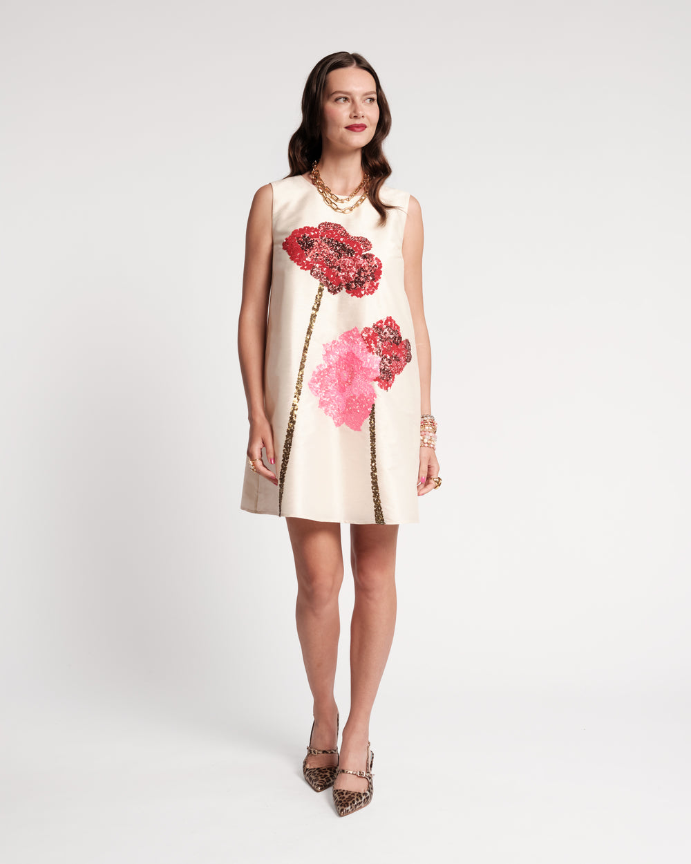 Alice Shift Dress - Oyster Poppy Dresses Frances Valentine