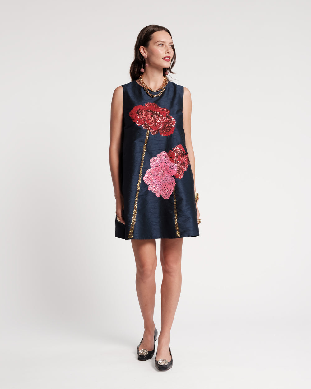 Alice Shift Dress - Oyster Poppy Dresses Frances Valentine