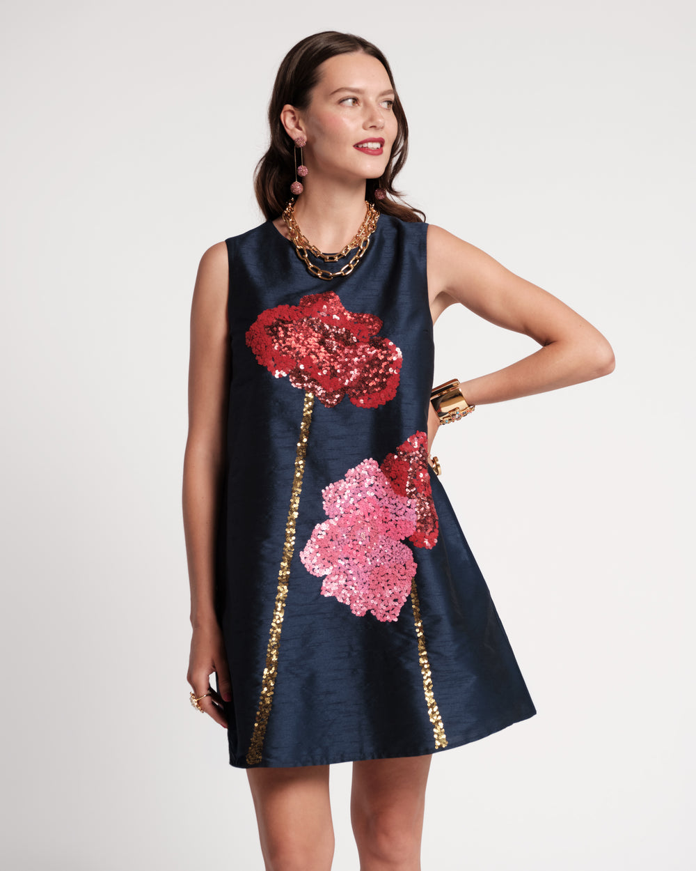 Alice Shift Dress - Oyster Poppy Dresses Frances Valentine