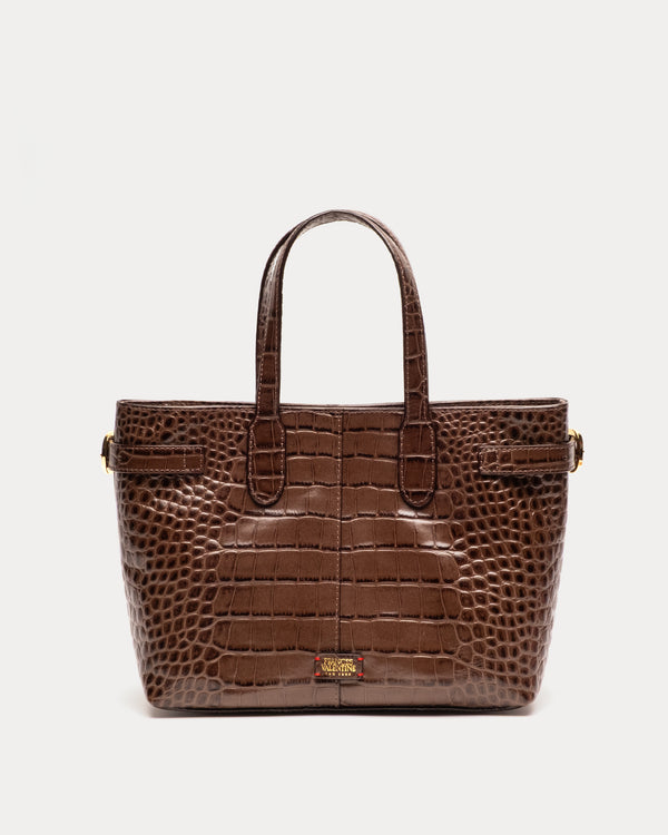 Amalie Tote - Croc Emboss Chocolate