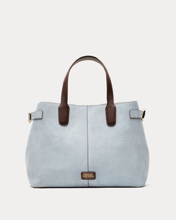 Amalie Suede Tote - Light Blue - Frances Valentine