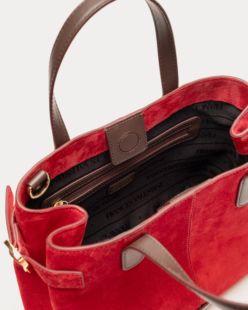 Amalie Suede Tote - Red - Frances Valentine