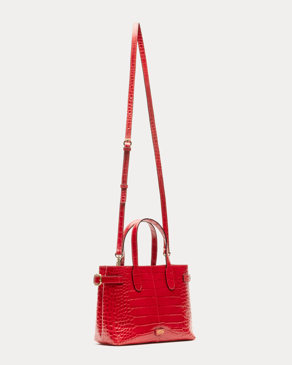 Amalie Tote - Croc Emboss Red - Frances Valentine
