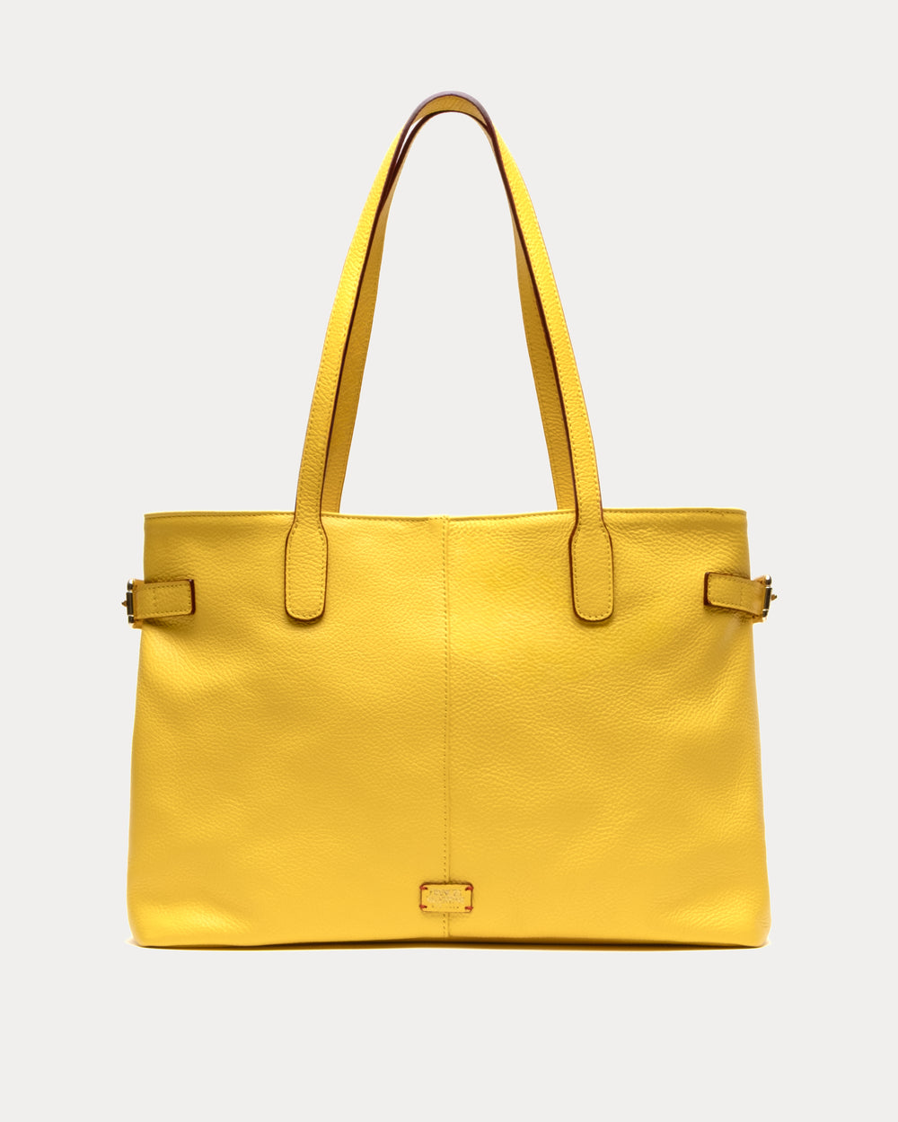 Large Amalie Tote - Tumbled Leather Canary Handbag Frances Valentine