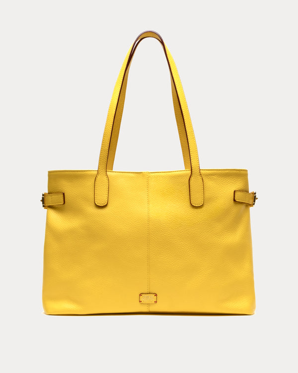 Large Amalie Tote Tumbled Leather Leather Canary OS Frances Valentine
