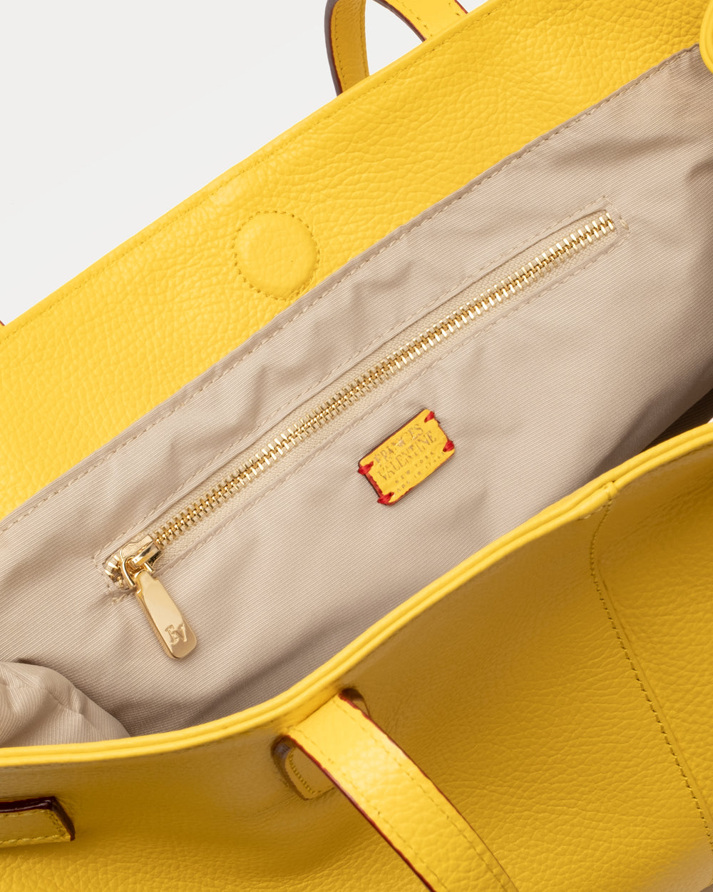 Large Amalie Tote - Tumbled Leather Canary Handbag Frances Valentine